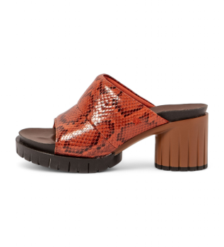 1920 Sandales en cuir orange Malibu