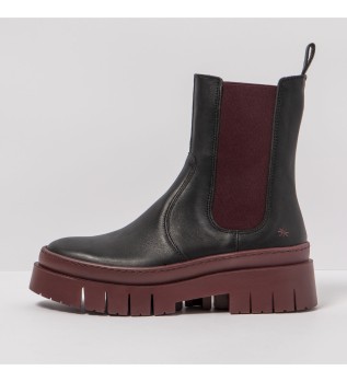 Bottines en cuir 1954 Nappa Noir-Bordeaux/Ambre