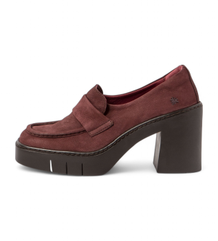 Bordowe skórzane baletki Berna 1972