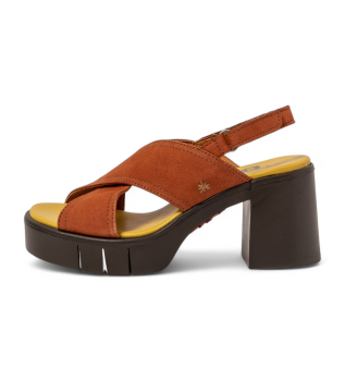 Leather sandals 1990 Eivissa orange