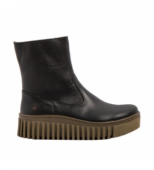 Stivaletti in pelle 1531 nero -Altezza plateau 5cm-