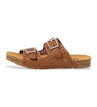 Sandalias 0127 de piel Roma marr�n