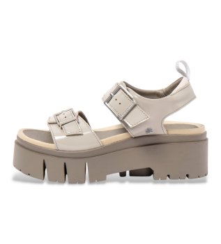 Leather sandals 2041 grey