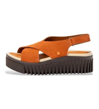 Skórzane sandały 1574 Brighton pomarańczowe