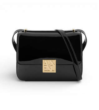 Czarna torba na ramię z lakierowanej skóry