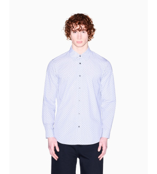 Regular jacquard yarn dyed shirt white