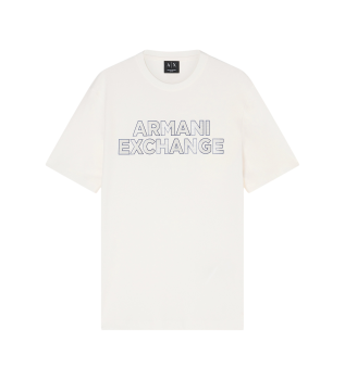 Slim fit off-white cotton T-shirt