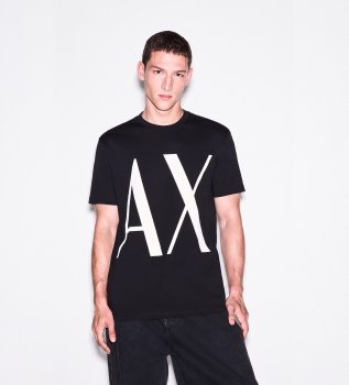 Camiseta de malha corte regular preta