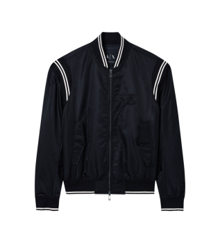 Black satin bomber jacket