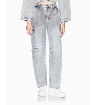 Cal�as de ganga cargo over-fit cinzentas