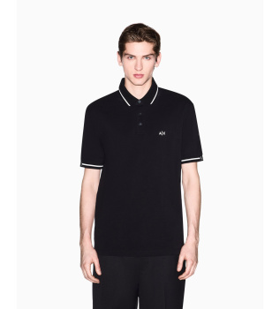 Raffineret poloshirt sort