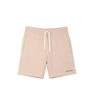 Shorts logotipo beige