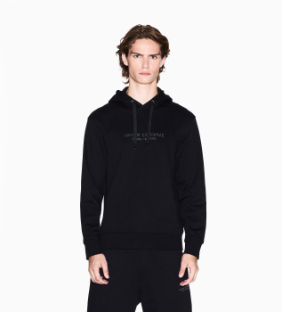 Sweat à capuche basique en coton noir