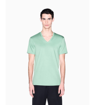 T-shirt col V vert