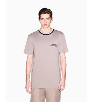 Contrast t-shirt taupe