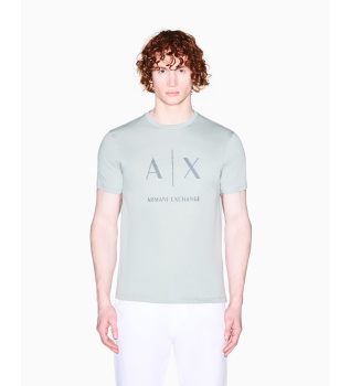 Tætstrikket grøn T-shirt