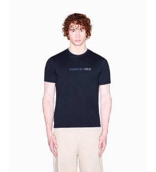 T-shirt slim-fit in classico jersey di cotone blu navy.