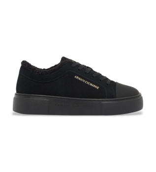Black leather sneakers