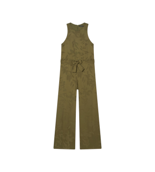 mono de viscose jacquard avec ceinture verte