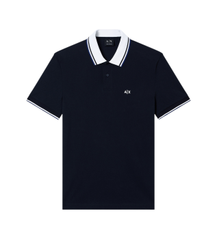 Slim-fit navy polo shirt