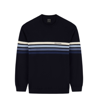 Maglione a righe blu marino