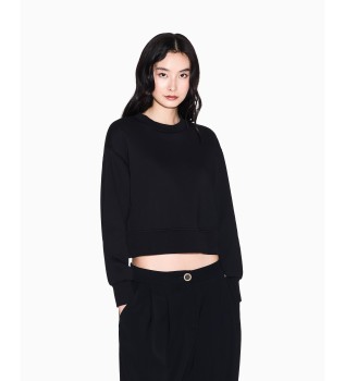 Sudadera de algodón elástico laminado negro