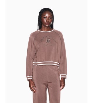 Felpa marrone con taglio raglan