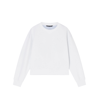 Sweater met ronde hals en contrasterende witte rug