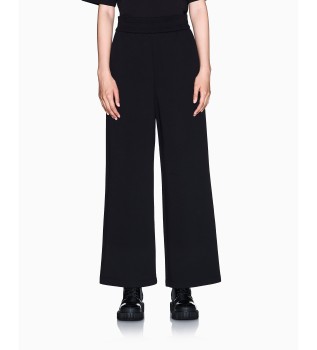 Pantalon � taille �lastique noir