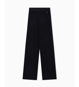 Pantalón ancho de hilo de lúrex negro