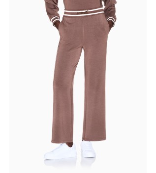 Pantalon marron � taille coulissante