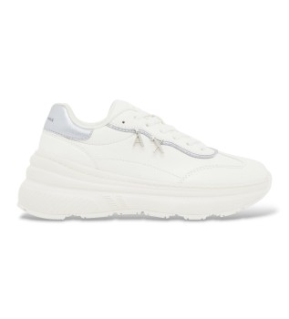 Vita sneakers med tjock gummisula