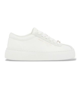 Lågskaft sneakers i skinn och mocka med tjock vit sula