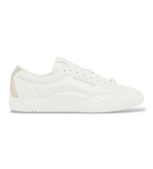 Låga sneakers med snörning och vita metallicdetaljer