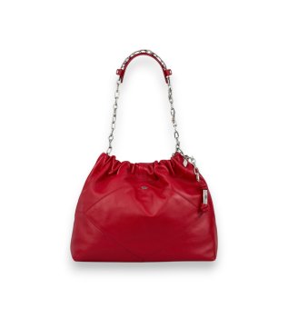 June rdeča usnjena torba