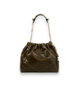 Usnjena torba junij zelenkasto rjava