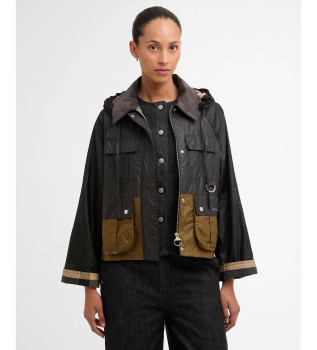 Liza Waxed Jacket schwarz, braun