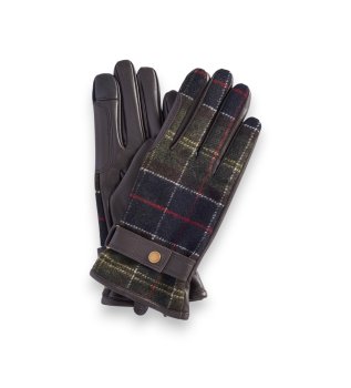 Aubrey Tartan brown leather gloves
