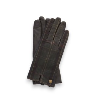 Brown Scarlet Tartan leather gloves