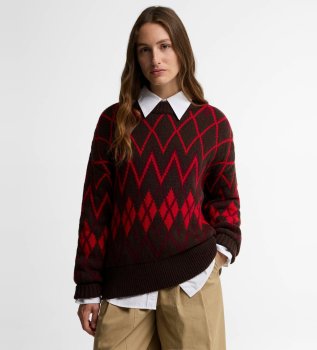Adina Fair Isle sweater i brun