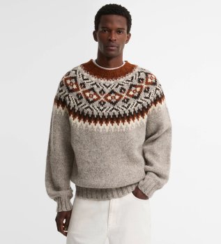 Pull Fair Isle gris