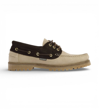Leren dekschoenen bruin, beige 