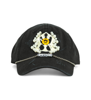 Gorra con abalorios negro