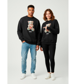 Sweatshirt med logo, sort