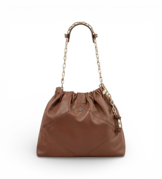 June brown leather handbag