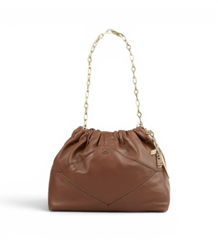 Bolso de mano June de ante marrón