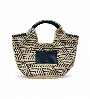 Sac en cuir Ara beige, noir
