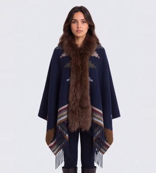 Poncho Stola blå
