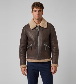Veste en cuir Winterbrook marron