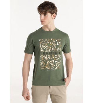 Grafisch T-shirt groene bladeren